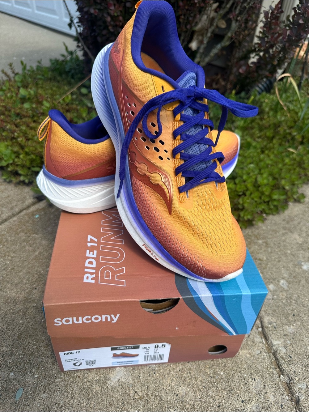 Saucony RunMitch Ride 17 Orange Multi Shoe Box